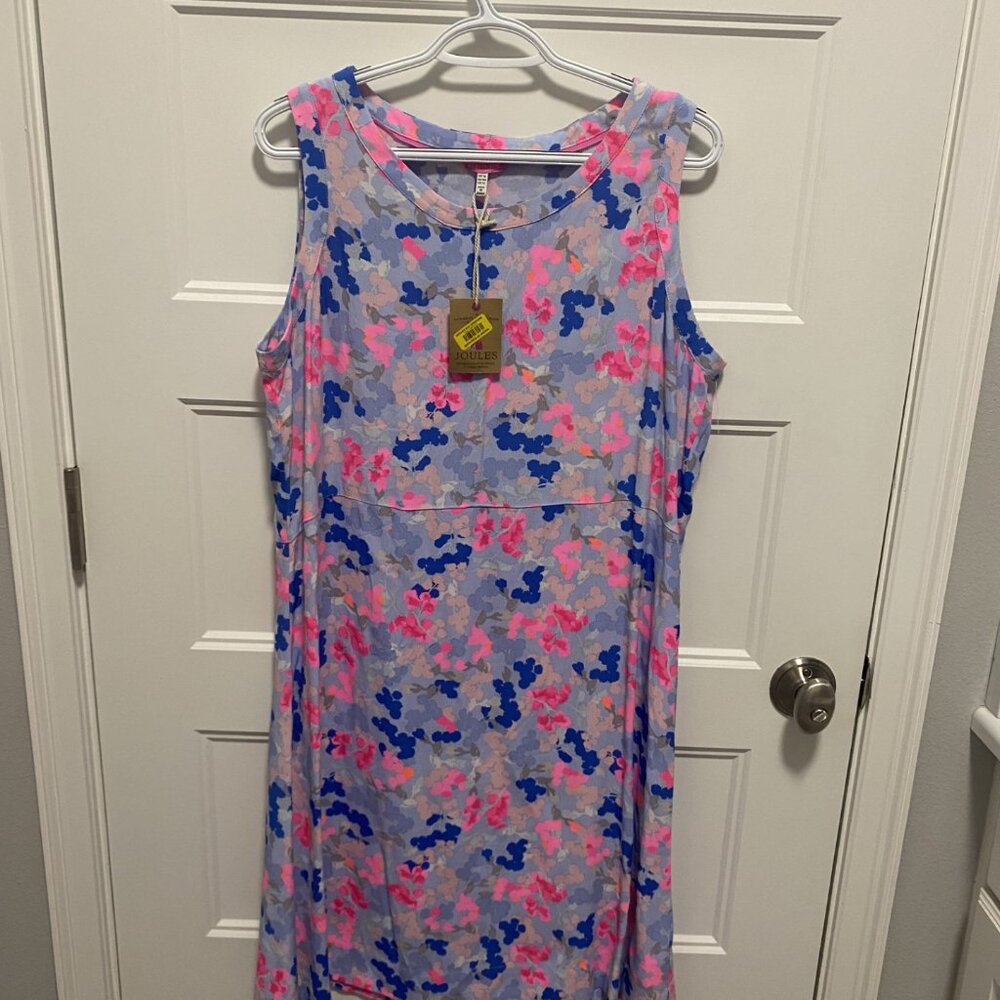 Joules Womens 12 Colorful Sleeveless Mini Dress Bold Abstract Preppy Feminine
